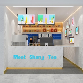 现代奶茶店3D模型下载